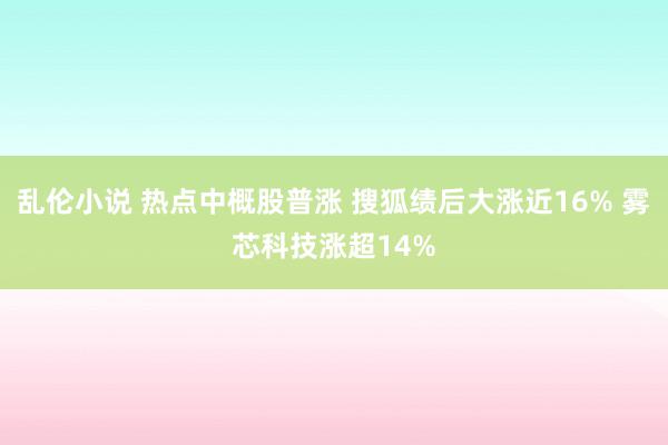 乱伦小说 热点中概股普涨 搜狐绩后大涨近16% 雾芯科技涨超14%