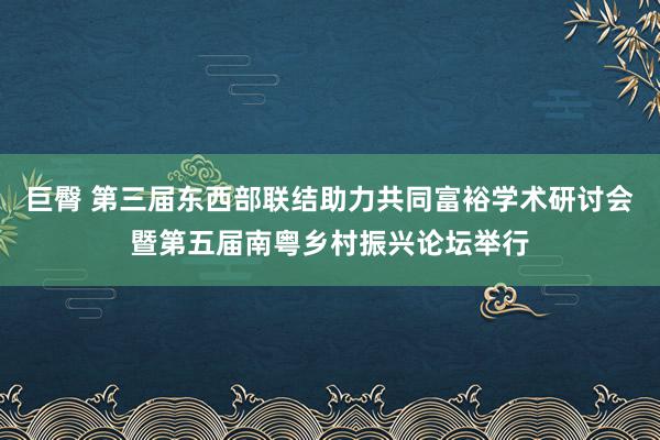 巨臀 第三届东西部联结助力共同富裕学术研讨会暨第五届南粤乡村振兴论坛举行