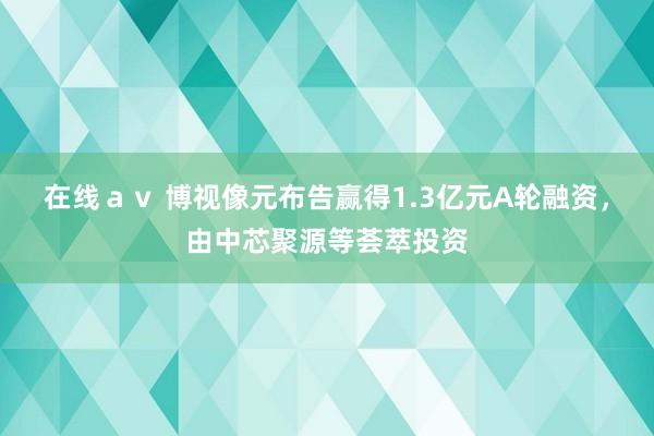 在线ａｖ 博视像元布告赢得1.3亿元A轮融资，由中芯聚源等荟萃投资