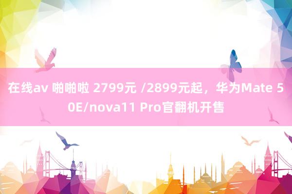 在线av 啪啪啦 2799元 /2899元起，华为Mate 50E/nova11 Pro官翻机开售