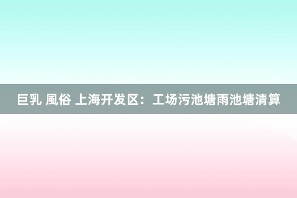 巨乳 風俗 上海开发区：工场污池塘雨池塘清算